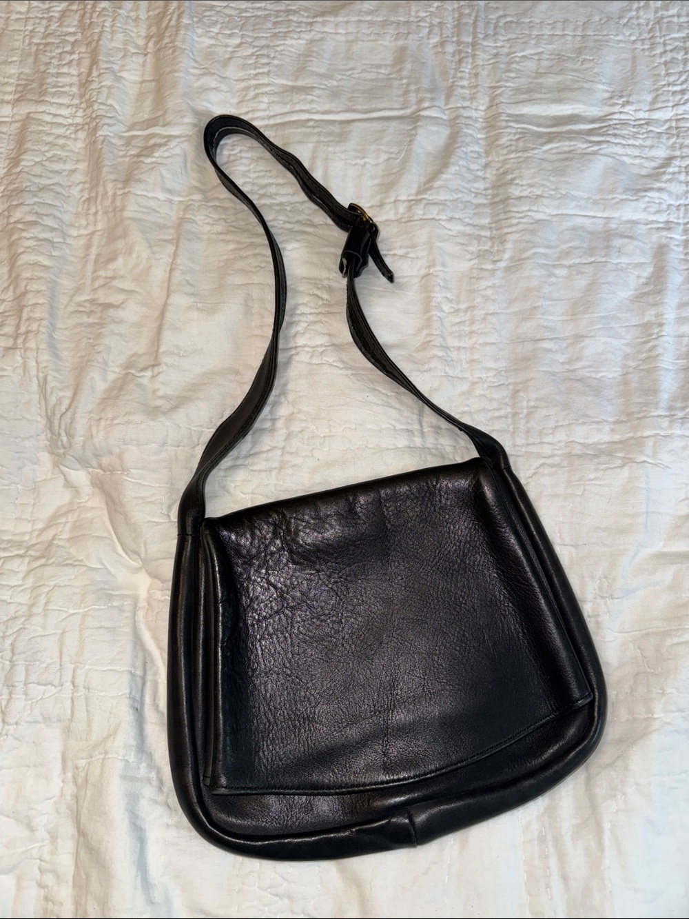 Blue Sky Black Leather Shoulder Bag